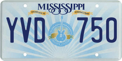 MS license plate YVD750