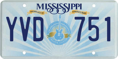 MS license plate YVD751