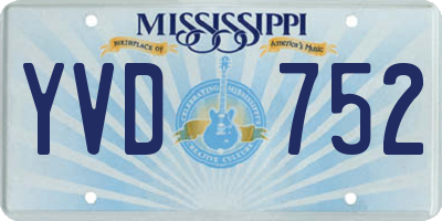 MS license plate YVD752