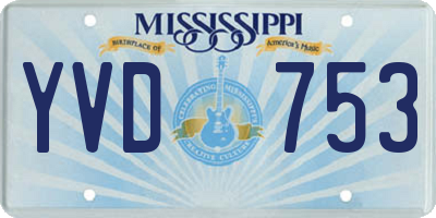 MS license plate YVD753