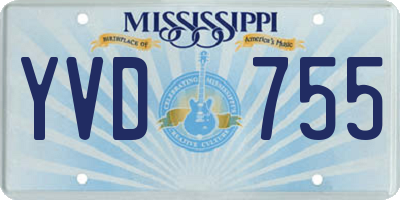 MS license plate YVD755