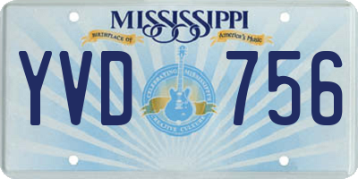 MS license plate YVD756