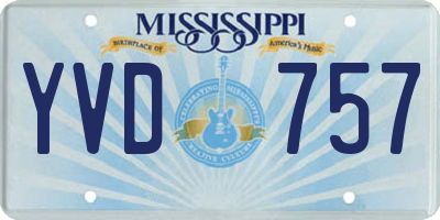 MS license plate YVD757