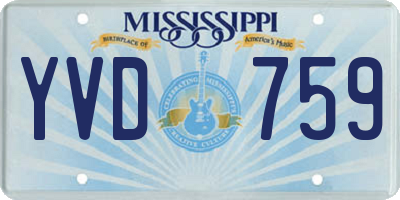 MS license plate YVD759