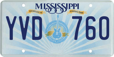 MS license plate YVD760