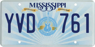 MS license plate YVD761