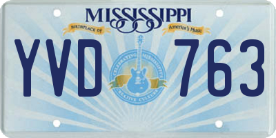 MS license plate YVD763
