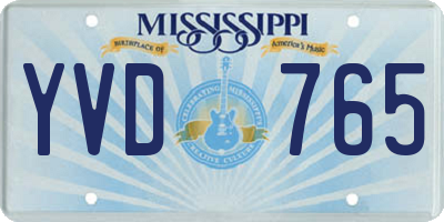 MS license plate YVD765