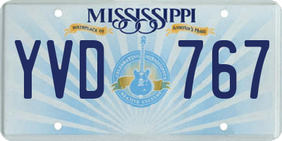 MS license plate YVD767