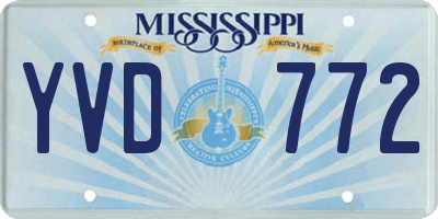 MS license plate YVD772