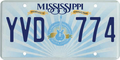 MS license plate YVD774