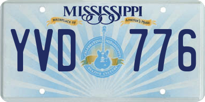 MS license plate YVD776