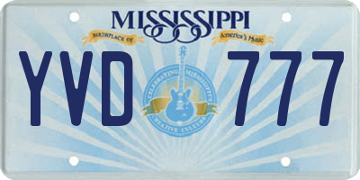 MS license plate YVD777