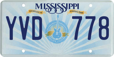 MS license plate YVD778