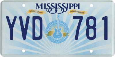 MS license plate YVD781