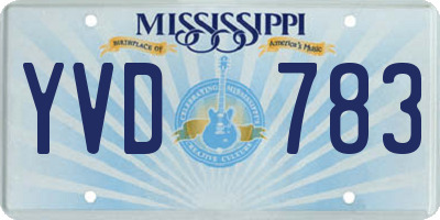 MS license plate YVD783