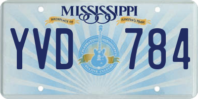 MS license plate YVD784