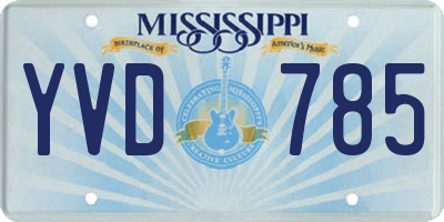MS license plate YVD785