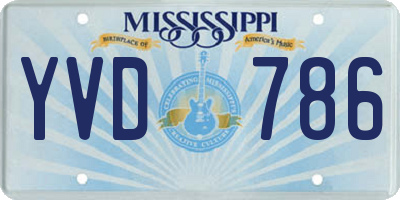 MS license plate YVD786
