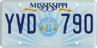MS license plate YVD790