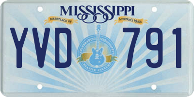 MS license plate YVD791
