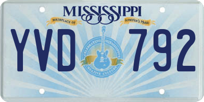 MS license plate YVD792
