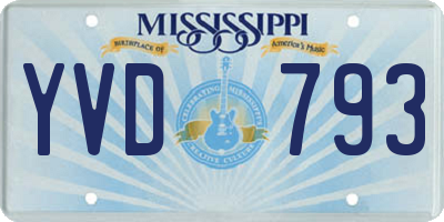 MS license plate YVD793