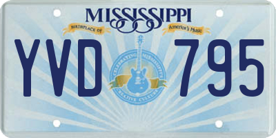 MS license plate YVD795
