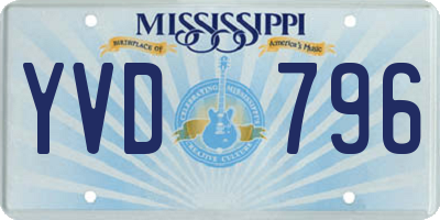 MS license plate YVD796