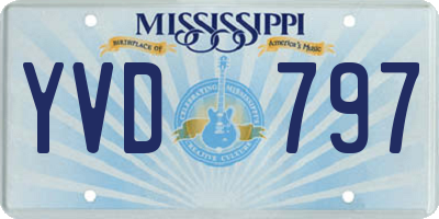 MS license plate YVD797