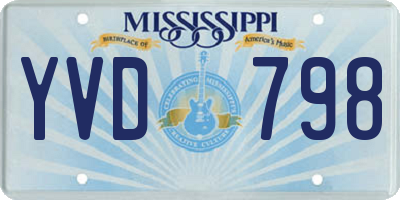 MS license plate YVD798