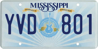 MS license plate YVD801