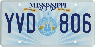 MS license plate YVD806