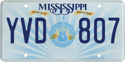 MS license plate YVD807