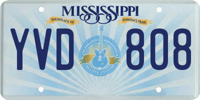 MS license plate YVD808