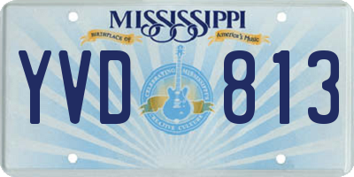 MS license plate YVD813