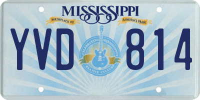 MS license plate YVD814