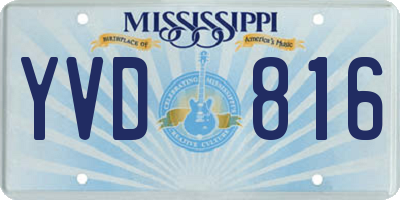 MS license plate YVD816