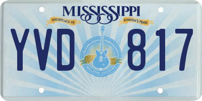 MS license plate YVD817