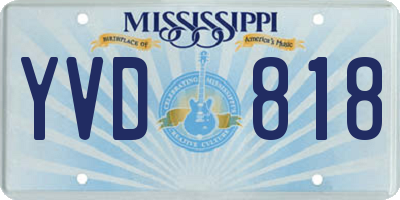 MS license plate YVD818