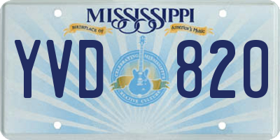 MS license plate YVD820