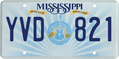 MS license plate YVD821