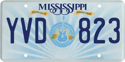 MS license plate YVD823