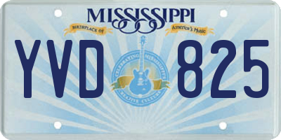 MS license plate YVD825