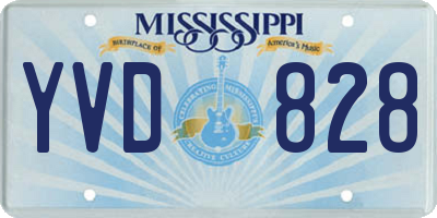 MS license plate YVD828