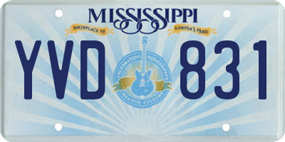 MS license plate YVD831