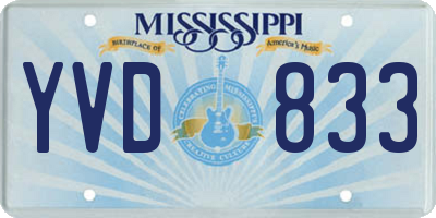 MS license plate YVD833