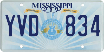 MS license plate YVD834