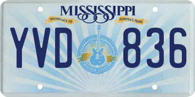MS license plate YVD836