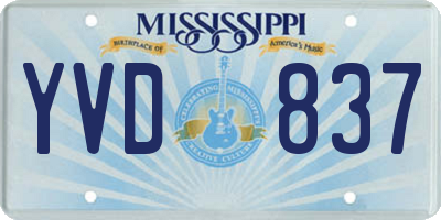 MS license plate YVD837
